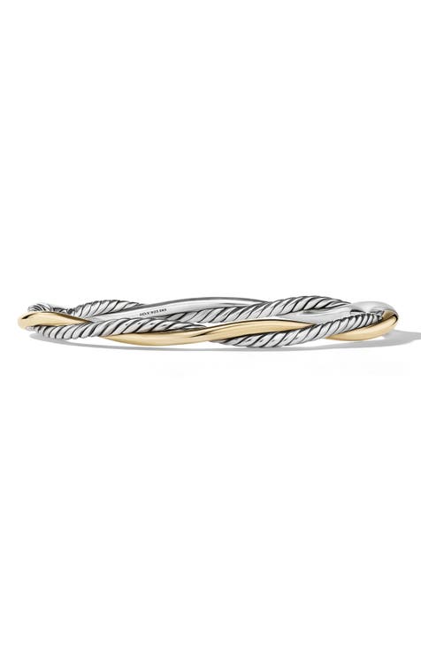 Petite Infinity Bracelet in Sterling Silver with 14K Yellow Gold