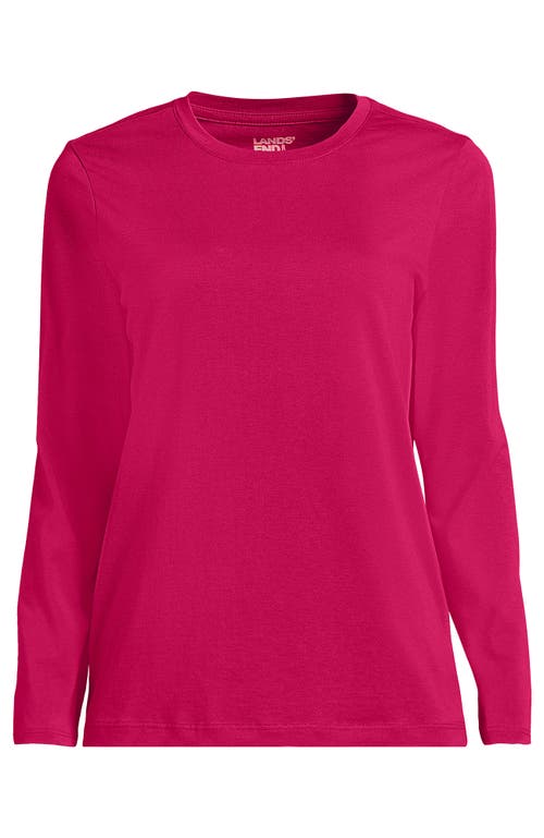 Shop Lands' End Plus Size Relaxed Supima Cotton Long Sleeve Crew Neck T-shirt In Spiced Rhubarb