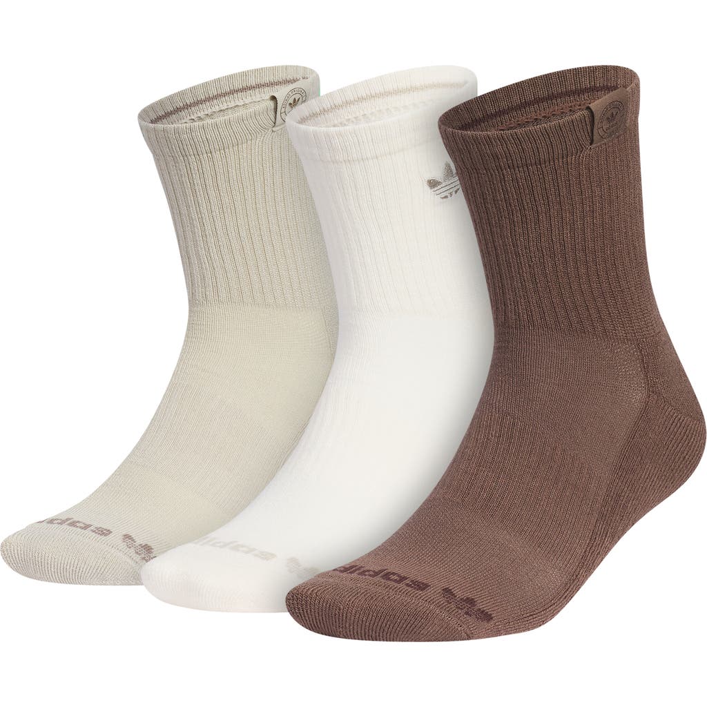 Adidas Originals Adidas 3-pack Assorted Gender Inclusive Socks In Earth Brown/white/beige