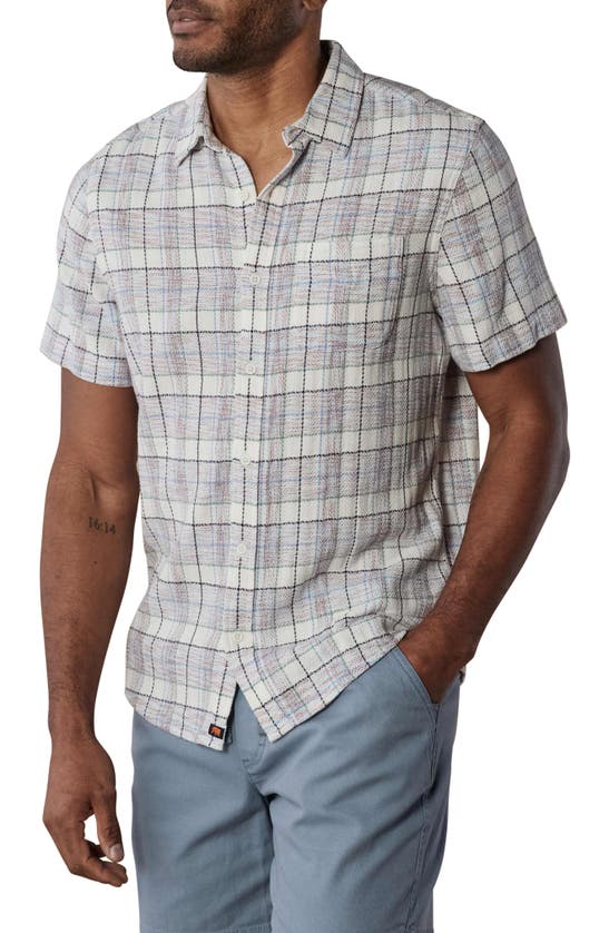 The Normal Brand Freshwater Short Sleeve Button-up Shirt In Clear Sky Plaid