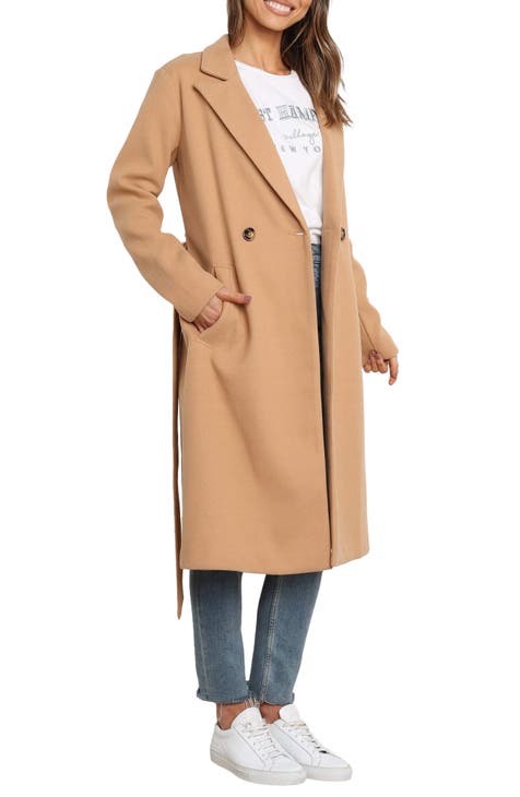 Beige coat sale best sale