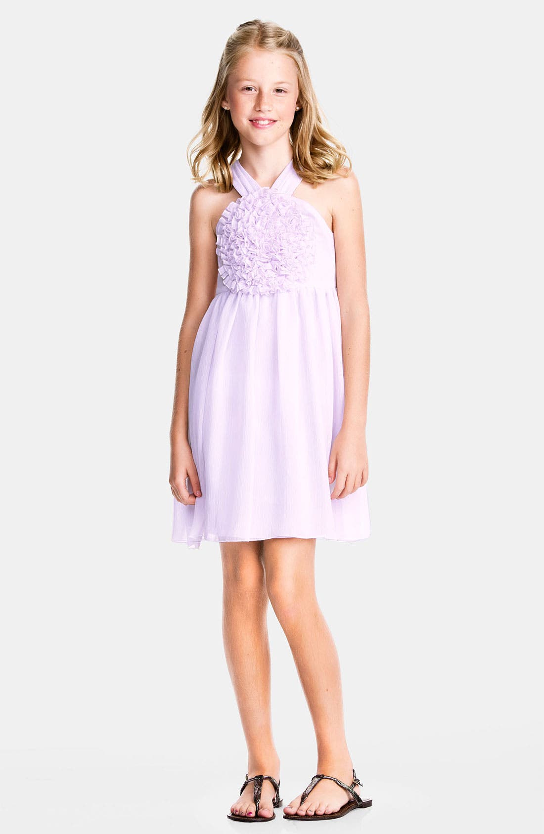 BLUSH by Us Angels Chiffon Crinkle Dress (Big Girls) Nordstrom