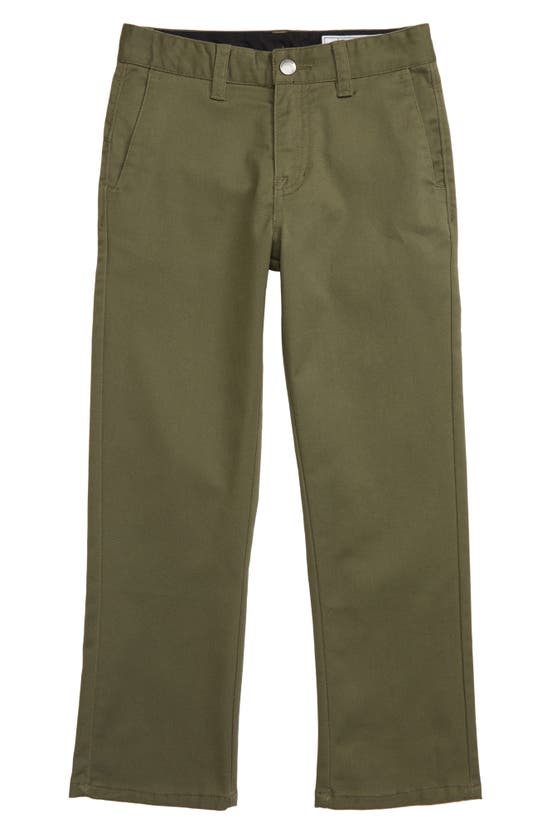 Volcom Kids' Modern Stretch Chinos In Army Green Combo