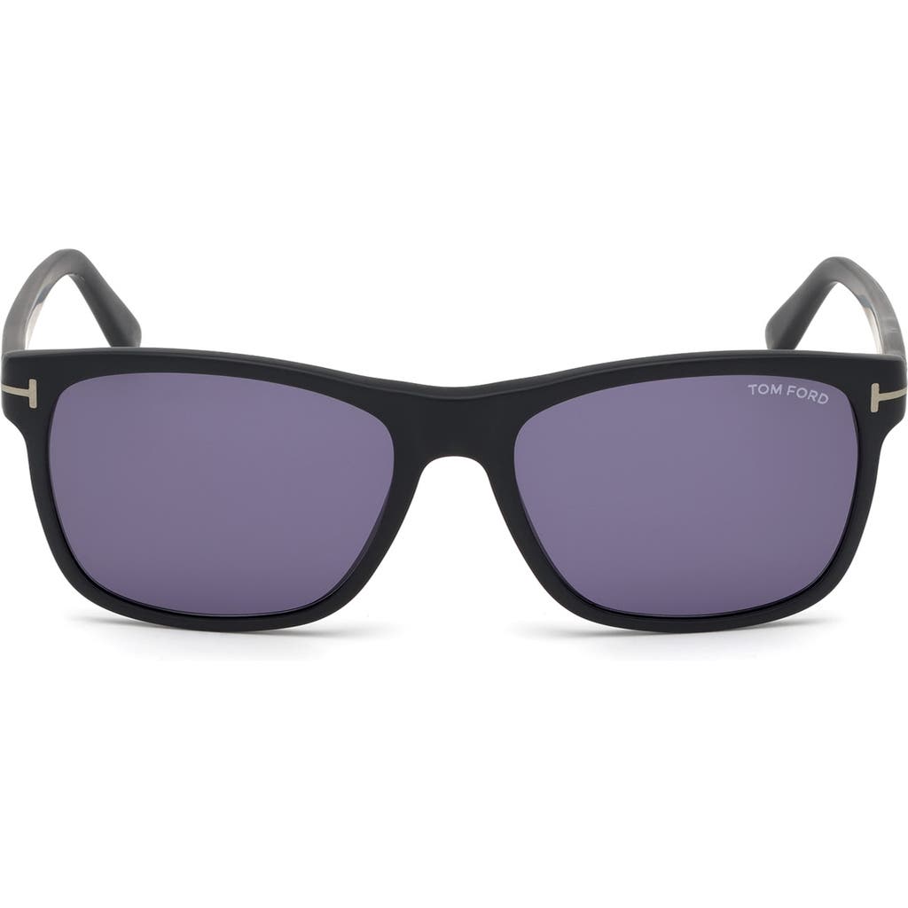 Tom Ford Giulio 57mm Geometric Sunglasses In Blue
