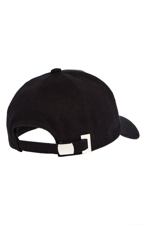 Shop Balmain Signature Embroidered Cotton Baseball Cap In Edk Black/ivory