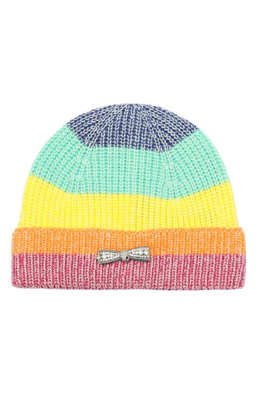 Kurt Geiger London 2-pack Micro Bow Cuff Beanie In Rainbow