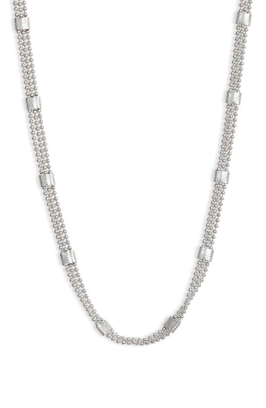 Shop Nordstrom Triple Ball Chain Station Necklace In Rhodium