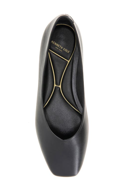 Kenneth Cole Johanna Square Toe Flat In Black Leather