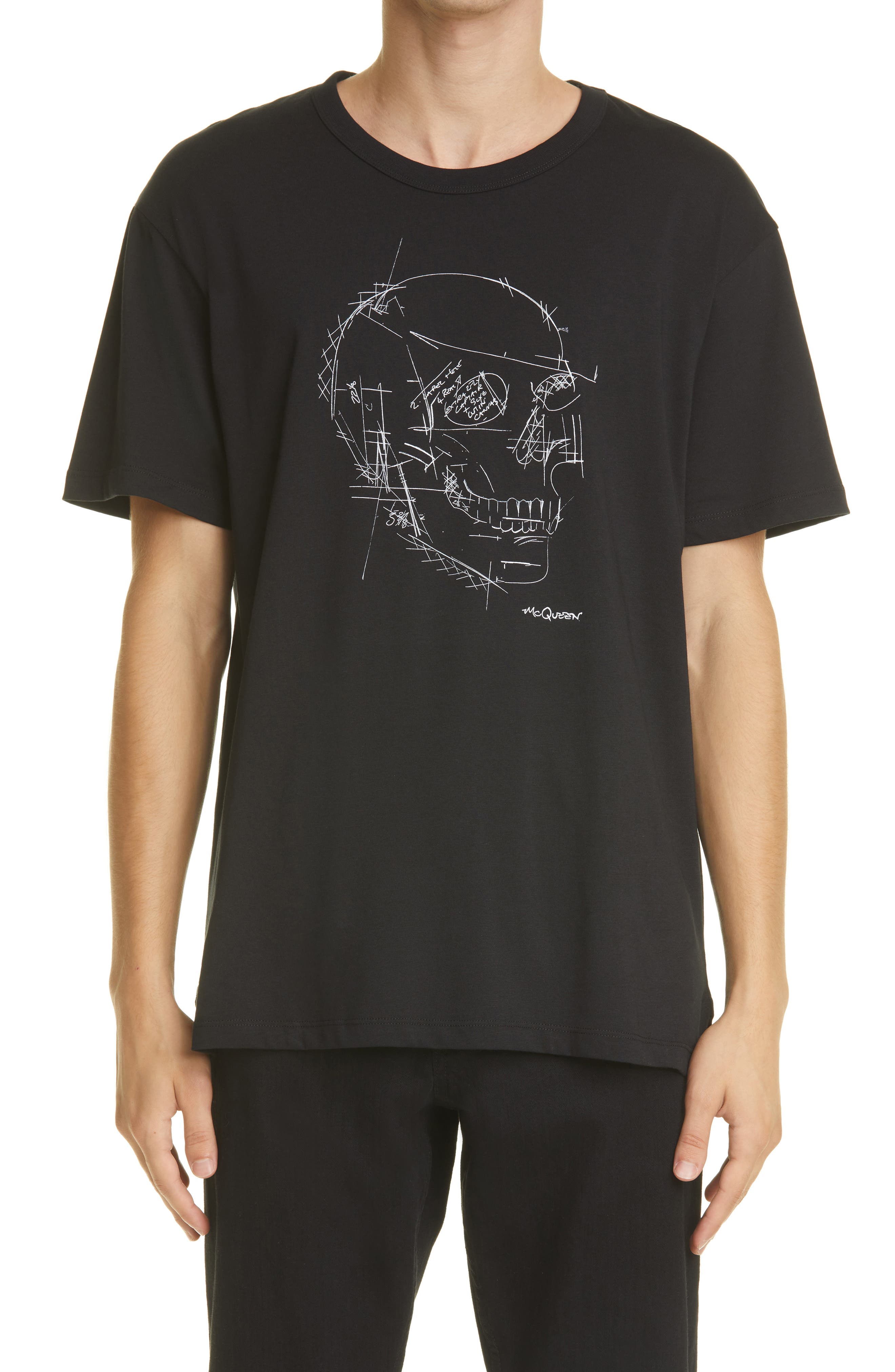 black and white alexander mcqueen shirt