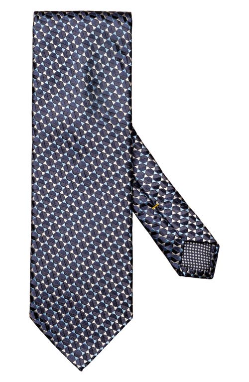 Shop Eton Micro Geometric Silk Tie In Navy