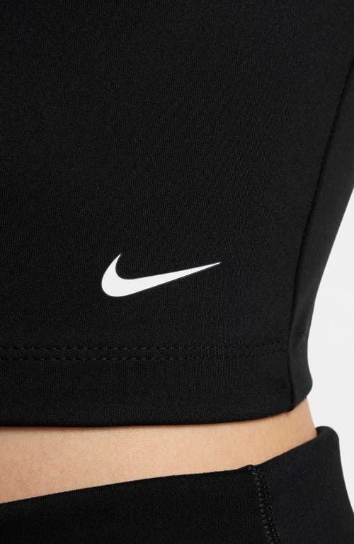 Shop Nike Dri-fit Light Support Sports Bra In Black/white