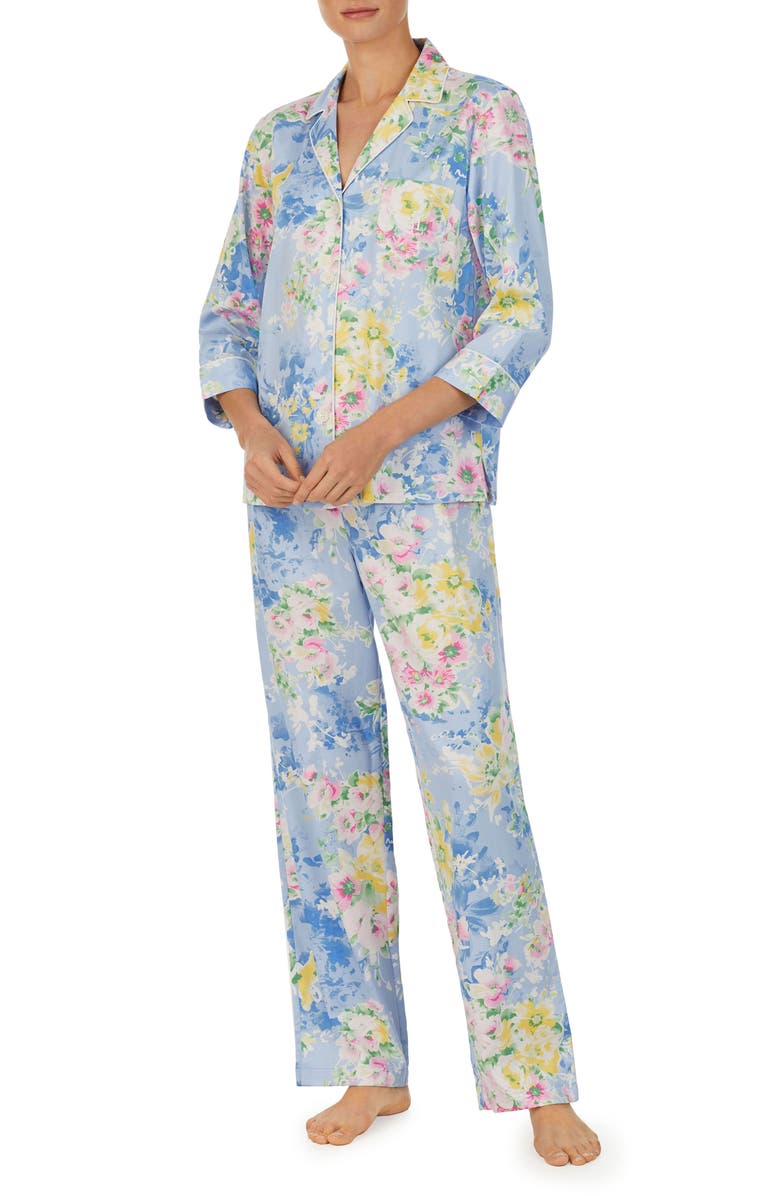 Lauren Ralph Lauren Floral Print Cotton Blend Pajamas | Nordstrom