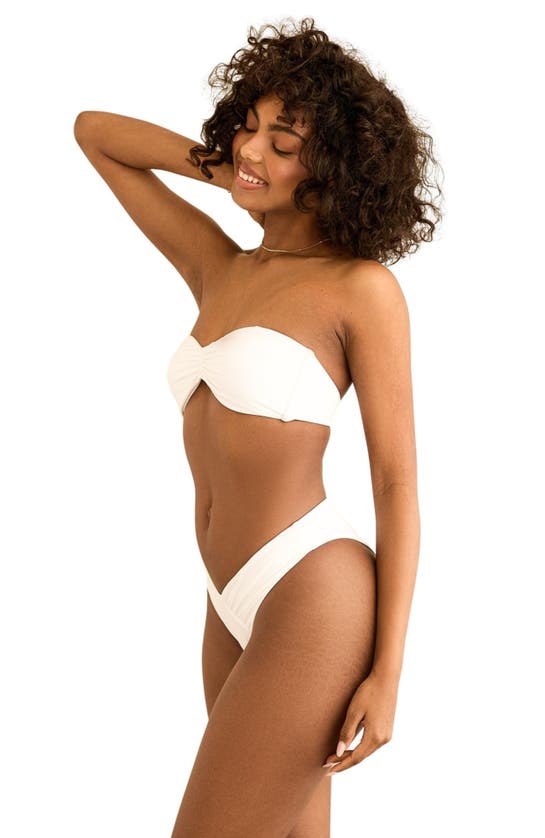 Dippin Daisys Angel Asymmetrical V-cut Bikini Bottom In White