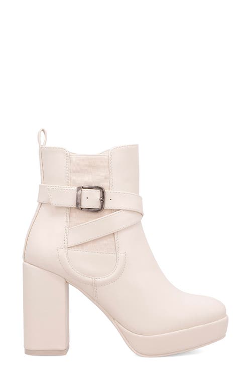 Shop Mia Esther Block Heel Platform Bootie In Bone