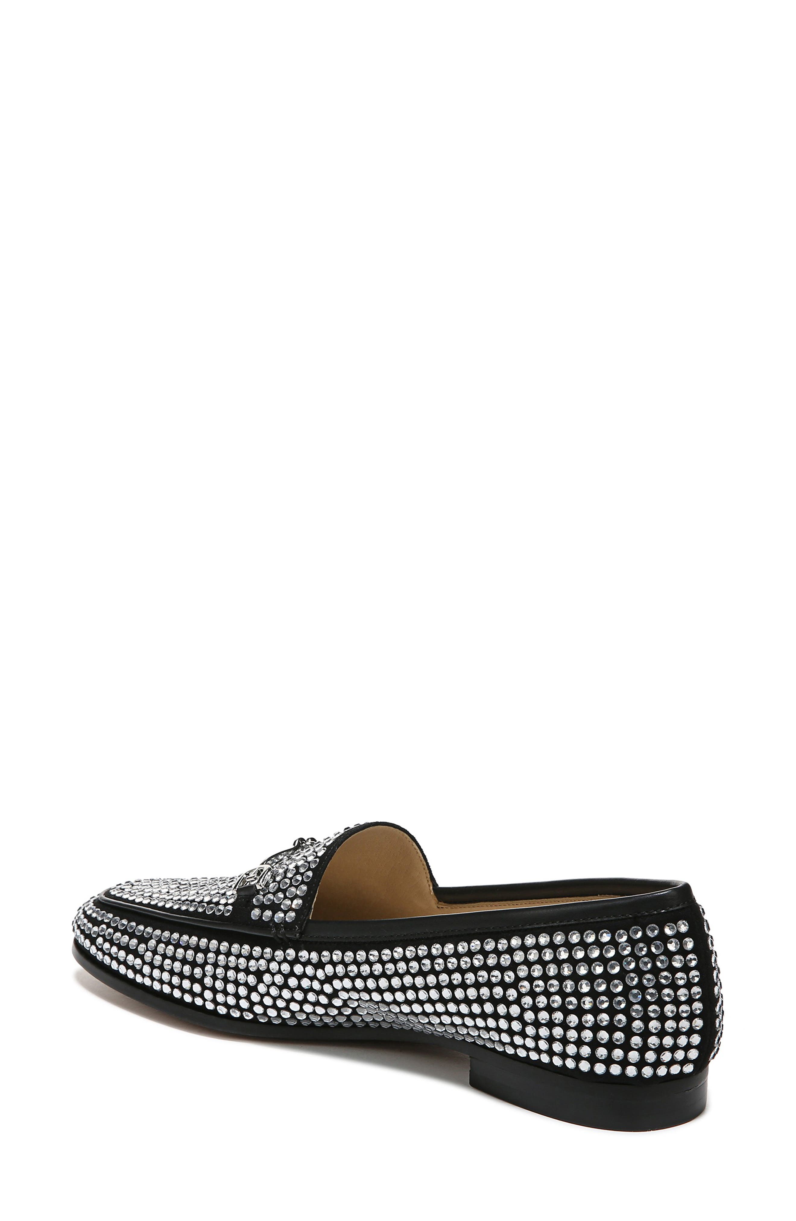 black rhinestone loafers