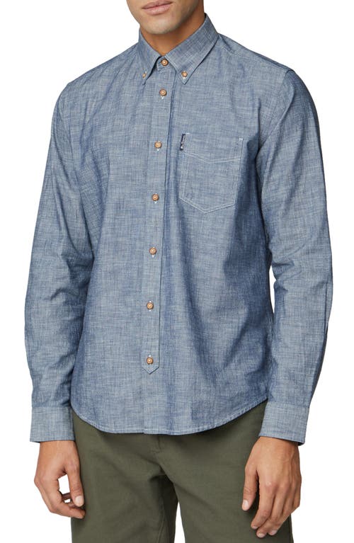 Ben Sherman Cotton Chambray Button-Down Shirt Dark Navy at Nordstrom,