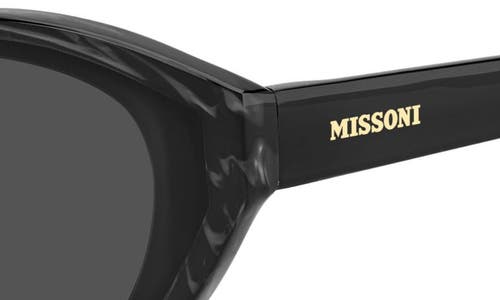 Missoni 53mm Oval Cat Eye Sunglasses In Grey Black Horn/grey