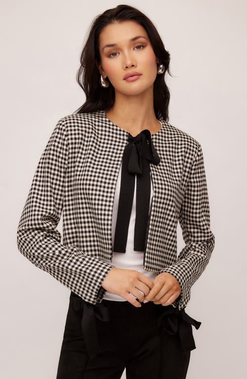 Fifteen Twenty Poppy Tie Neck Check Crop Jacket In Check