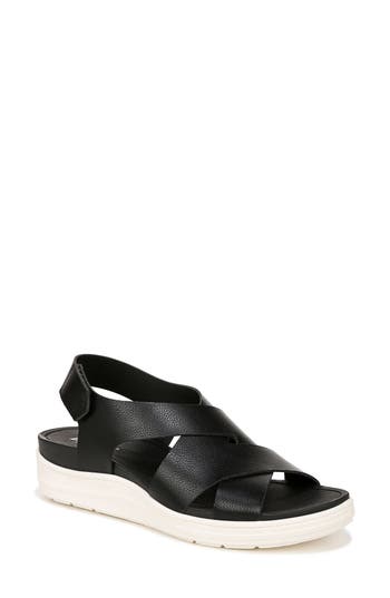 Dr. Scholl's Women's Time Off Sea Slingback Wedge Sandals In Black