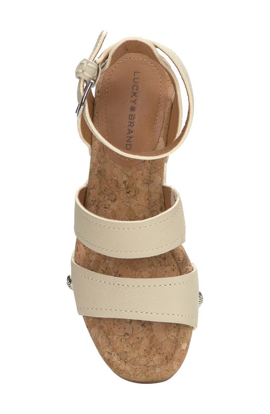 Shop Lucky Brand Valintina Ankle Strap Platform Wedge Sandal In Bone