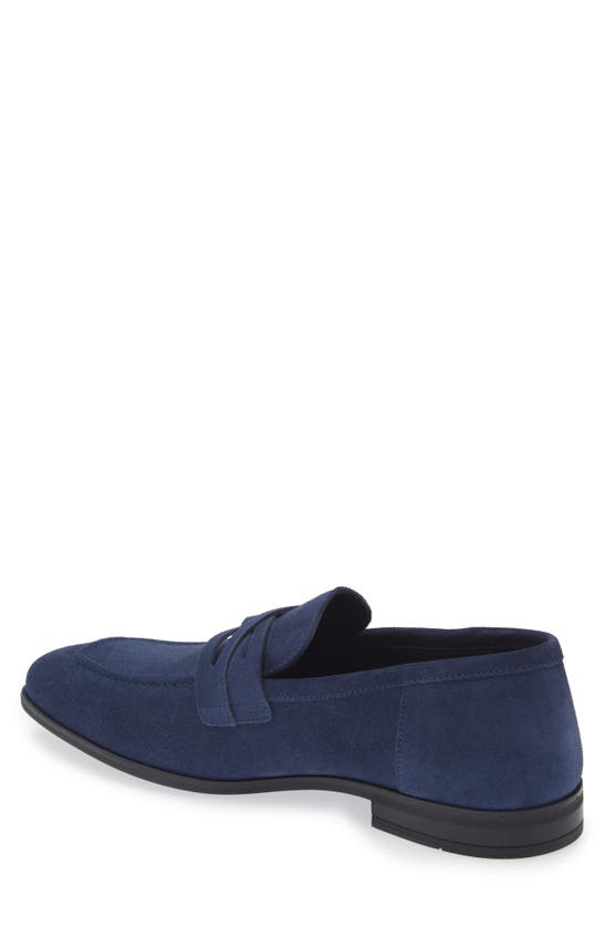 Stuart Weitzman Men's Simon Suede Crisscross Penny Loafers In Blue.