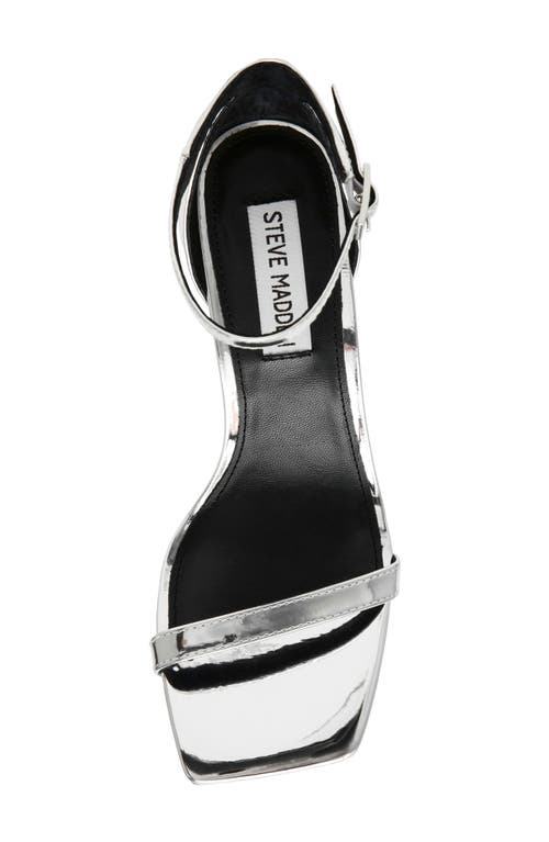 Shop Steve Madden Piked Ankle Strap Sandal In Silver Foil