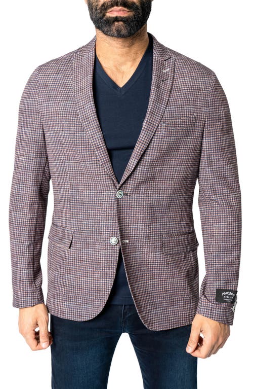 Shop Maceoo Descartes Houndstooth Sport Coat In Brown