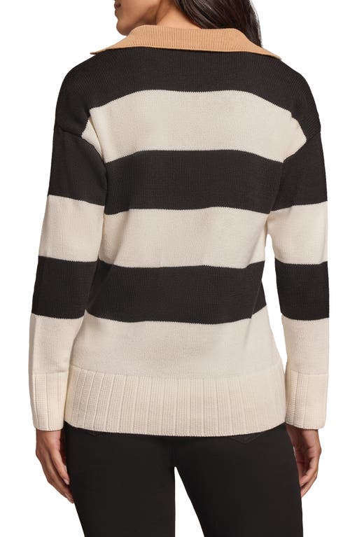 Shop Jones New York Stripe Polo Sweater In Jones Black Multi