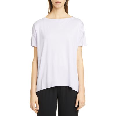 Eileen Fisher Boat Neck Short Sleeve T-Shirt, Purple