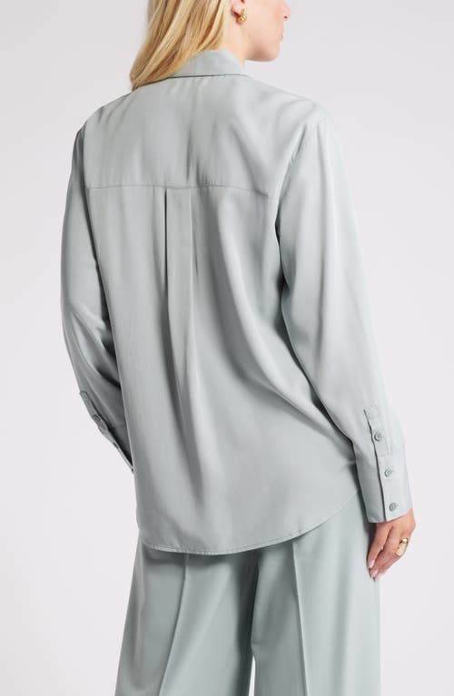 Shop Open Edit Relaxed Fit Long Sleeve Button-up Shirt In Teal Pond