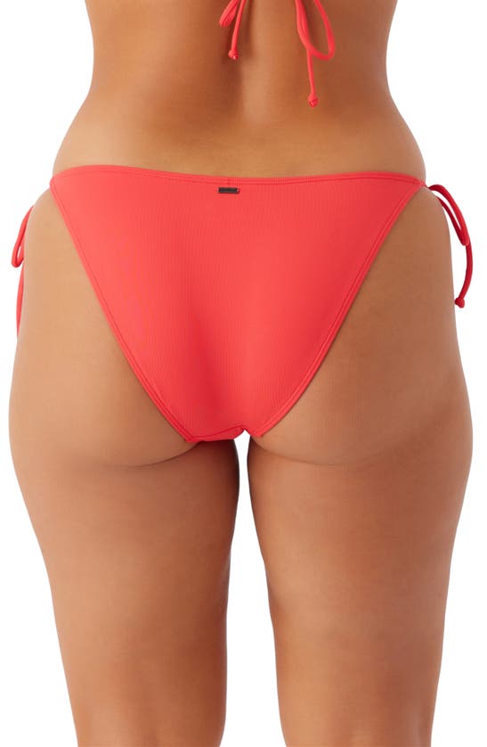 Shop O'neill Saltwater Solids Maracas Side Tie Bikini Bottoms In Bittersweet