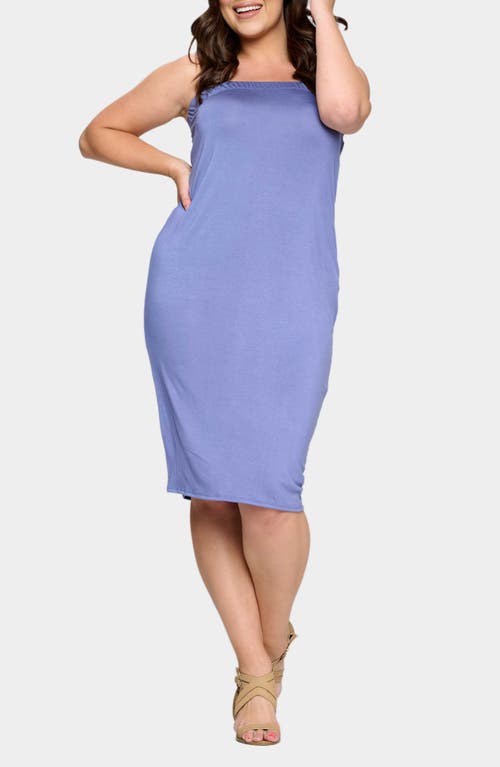 L I V D Willow Strapless Jersey Dress In Denim