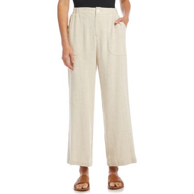 Karen Kane Crop Wide Leg Trousers, Ivory