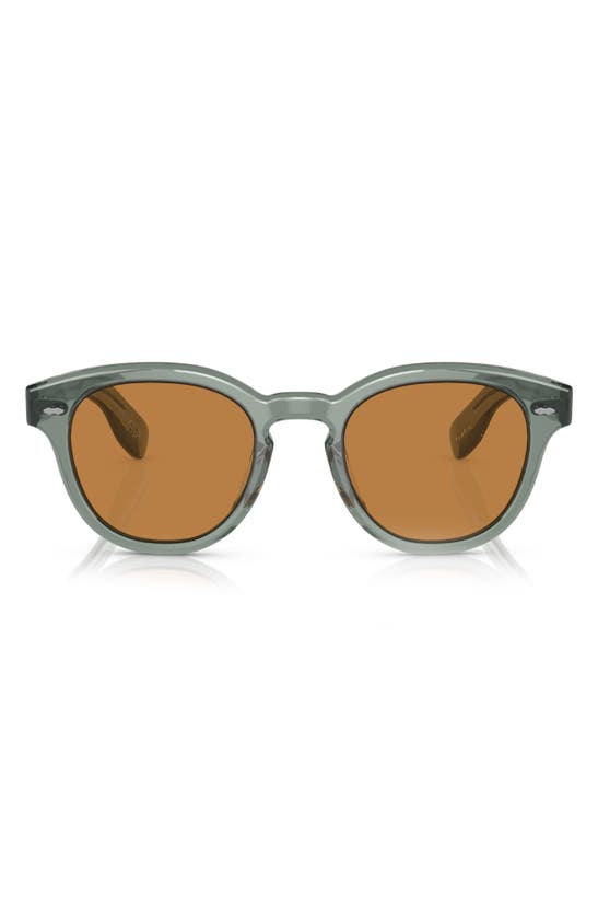 Shop Oliver Peoples Cary Grant 50mm Pillow Sunglasses In Navy