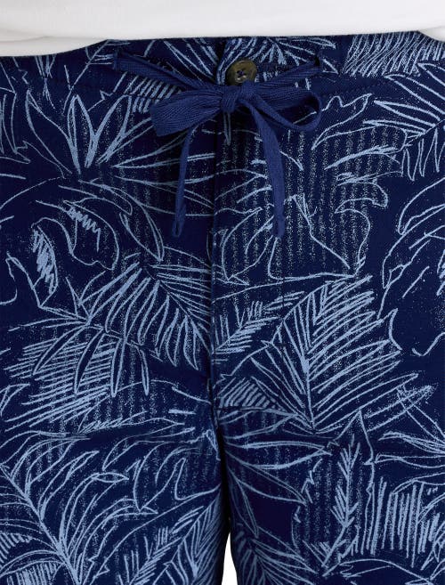 True Nation Stretch Tropical Drawstring Shorts In Tropical Palms