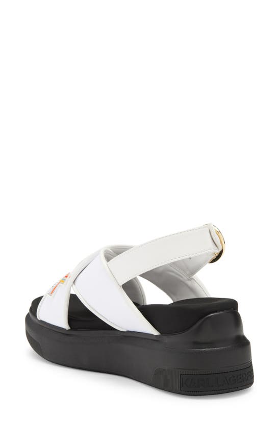 Shop Karl Lagerfeld Paris Trella Slingback Platform Wedge Sandal In Bright White