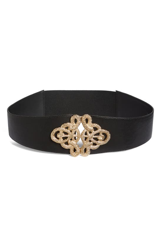 Shop Raina Christian Snake Leather Belt In Black