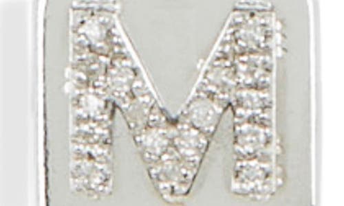 Meshmerise Diamond Padlock Initial Pendant Necklace In White-m