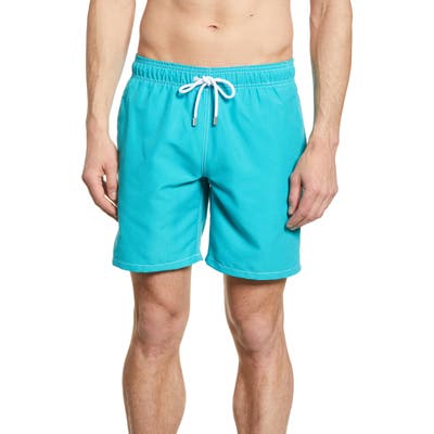 Bugatchi Solid Swim Trunks, Blue