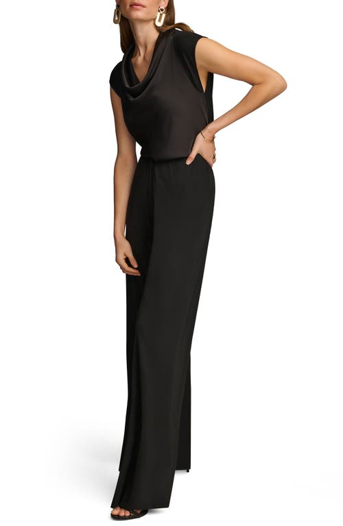 Donna Karan Flat Front Wide Leg Pants In Black