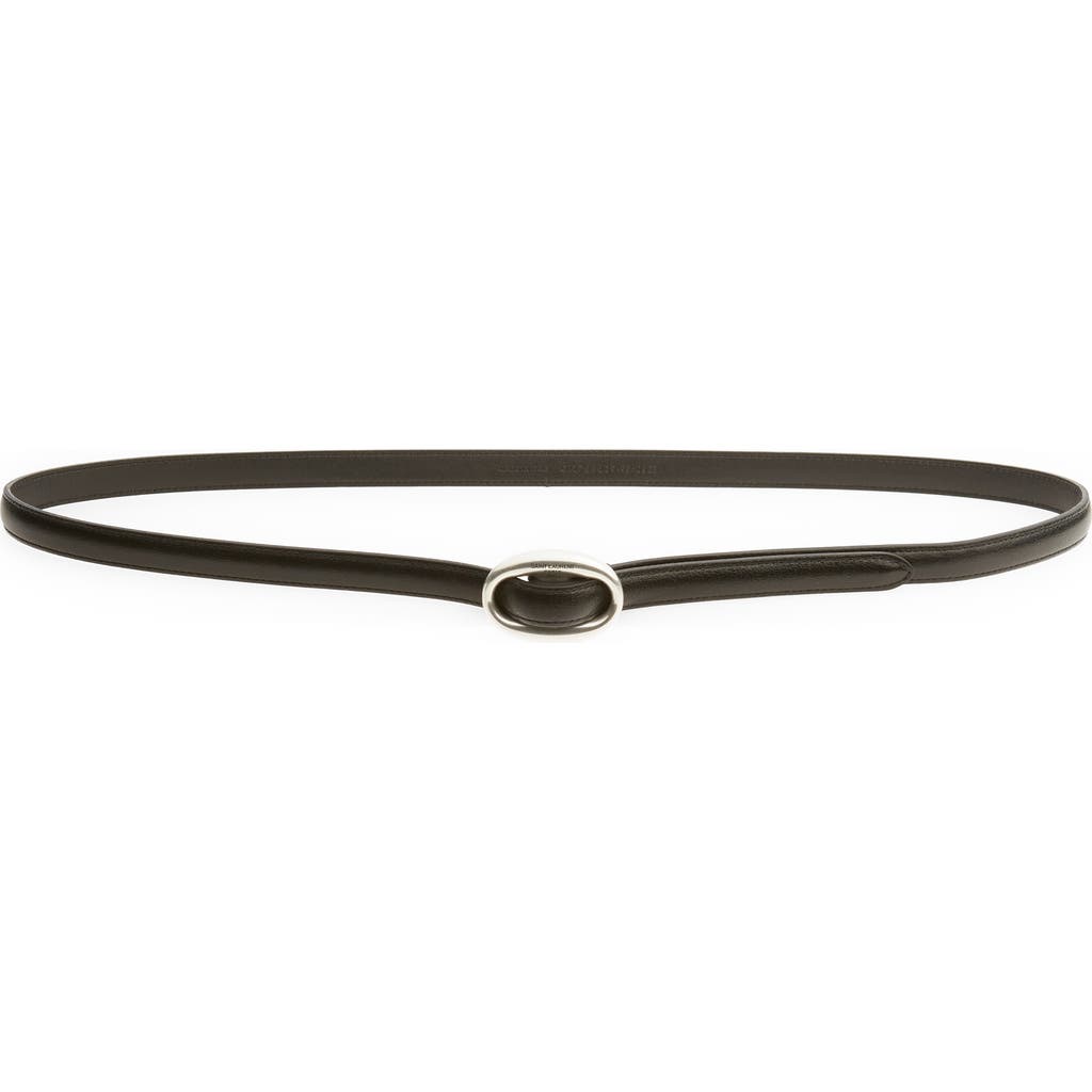 Saint Laurent Logo Buckle Leather Belt In Black/black