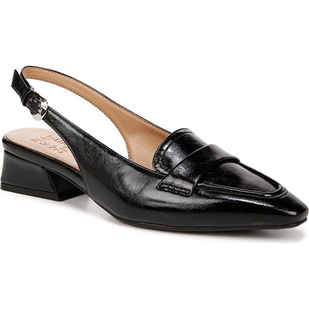 Naturalizer Garner Dress Slingbacks In Black Faux Leather