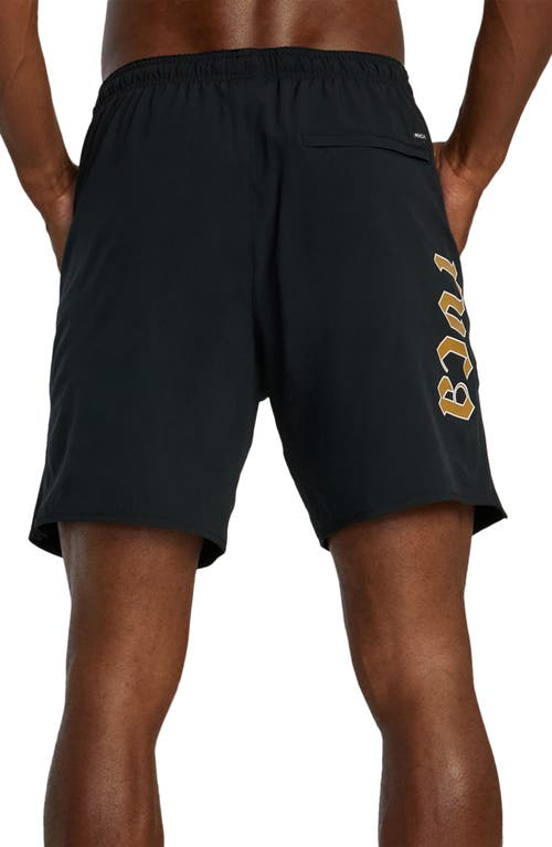 Shop Rvca Yogger Stretch Athletic Shorts In Black Arch