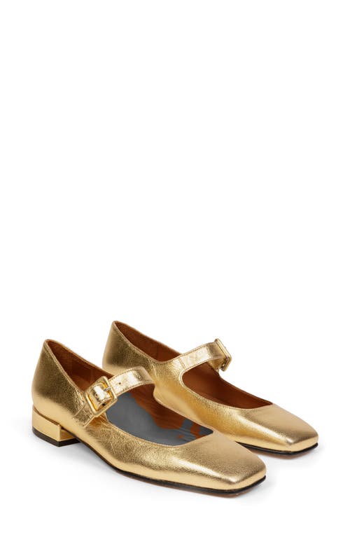 Penelope Chilvers Low Mary Jane Flats In Gold