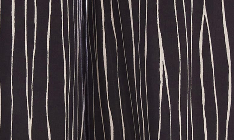 Shop Karen Kane Stripe High Waist Wide Leg Pants In Black Print