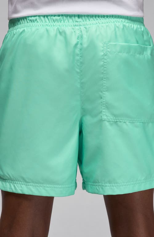 Shop Jordan Essential Poolside Drawstring Shorts In Emerald Rise/white