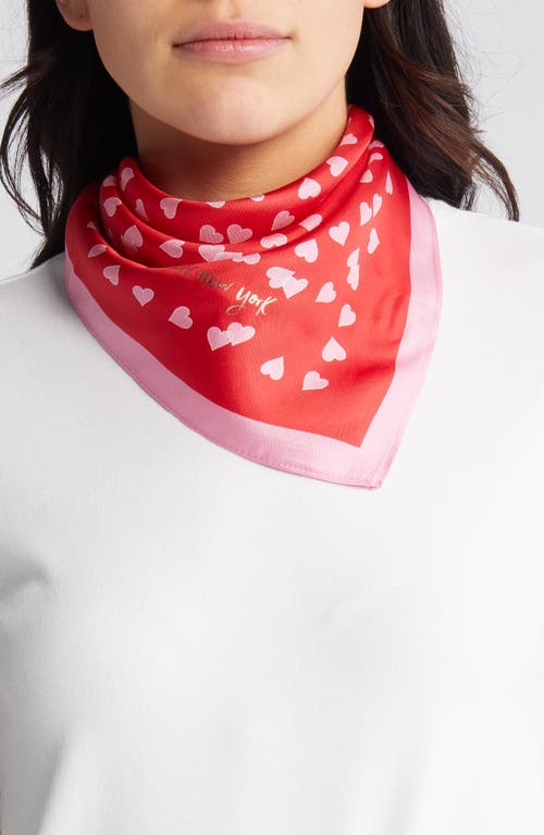 Kate Spade New York heart links silk bandana scarf in Engine Red at Nordstrom