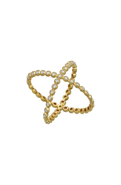 Shop Bony Levy Monaco Diamond Crossover Ring In 18k Yellow Gold