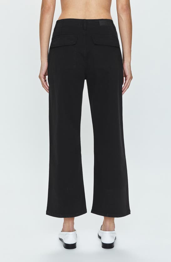 Shop Pistola Sophia Stretch Cotton Ankle Wide Leg Pants In Black