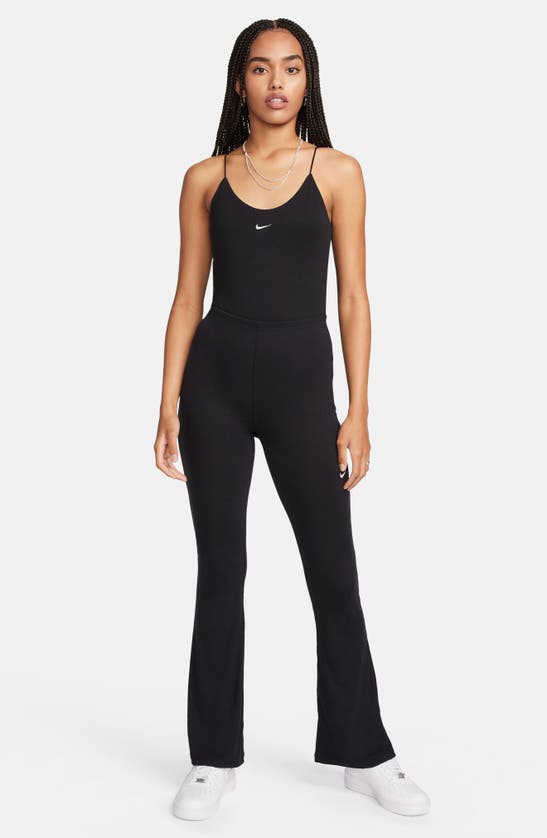 Shop Nike Sportswear Camisole Bodysuit In Black/ Sail